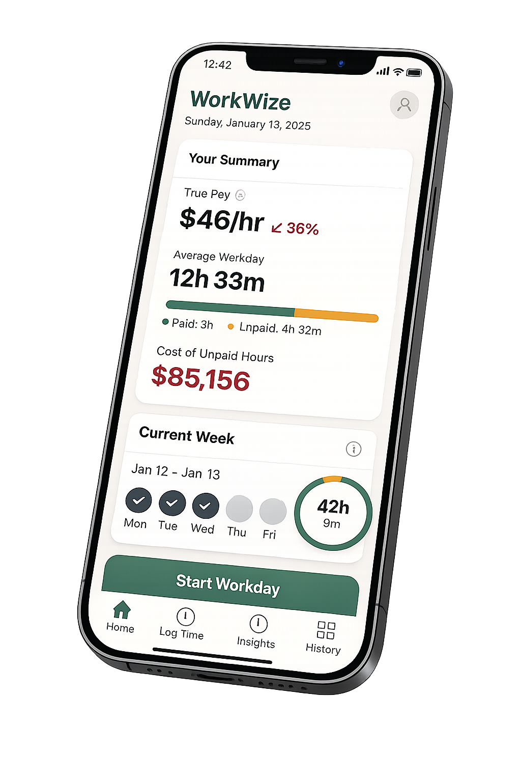 WorkWize Dashboard Mockup